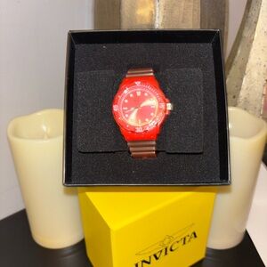 Invicta Vibrant Red Timepiece